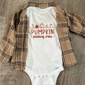 Pumpkin Picking Crew Onesie (flannel not included)